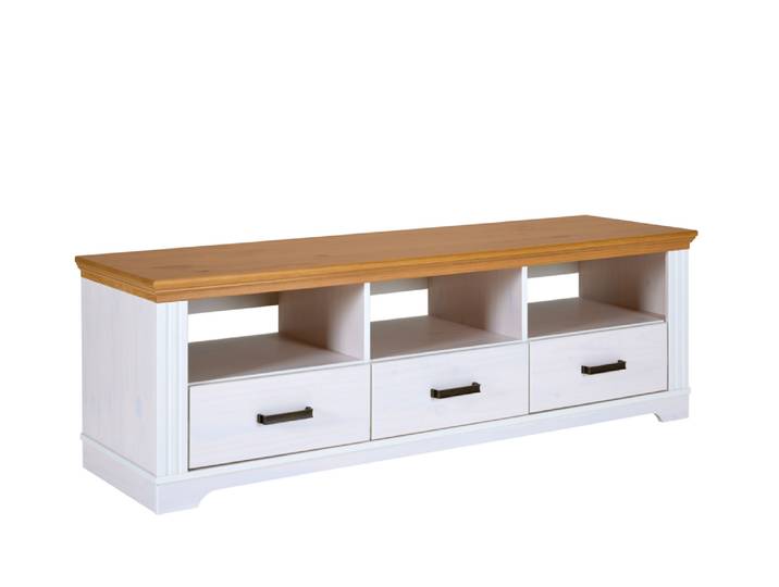 Inter Link Maluno Tv-Board Massivholz Kiefer Weiß/Oak Colori