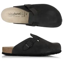 VITAFORM Herren-Clog Veloursleder Schnalle Korkfußbett
