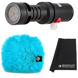 RØDE Videomic Me-L mit Windschutz Blau mit Tuch, Mikrofon