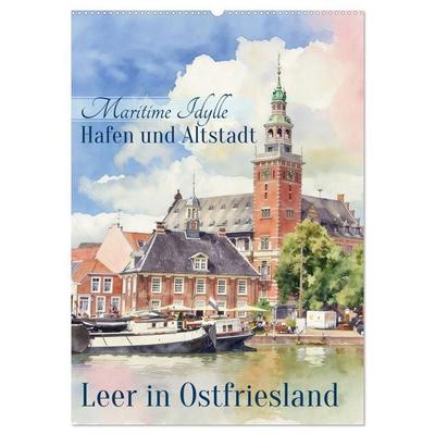 Hafen und Altstadt - Leer in Ostfriesland (Wandkalender 2027 DIN A2 hoch), CALVENDO Monatskalender