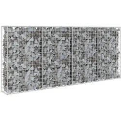 vidaXL Gabionenwand mit Abdeckung Verzinkter Stahl 200×20×85 cm