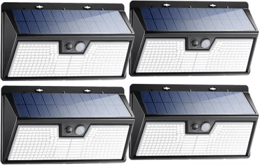 Inspire Curations 318LED Solar Motion Sensor Lights IP65 Waterproof Outdoor Security Lights 4pack cold White 0 5w