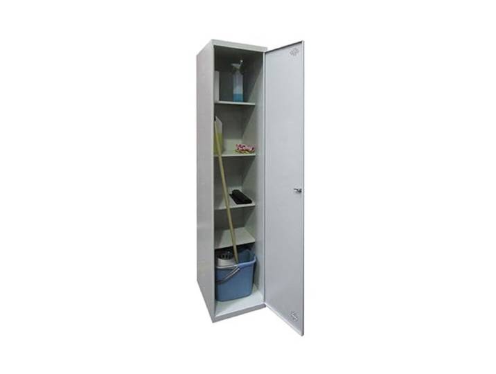 Simon Rack Garagenschrank Metall 1800x400x400 mm - Simonlocker 1 Tür, 4 Fachböden, Enthält 2 Schlüssel, Korrosionsschutzlackierung, Grau