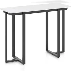 COSTWAY Konsoletisch Schmal Moderner Eingangstisch mit Marmor-Effekt & Metallgestell Sofatisch für Wohnzimmer Flur Eingang