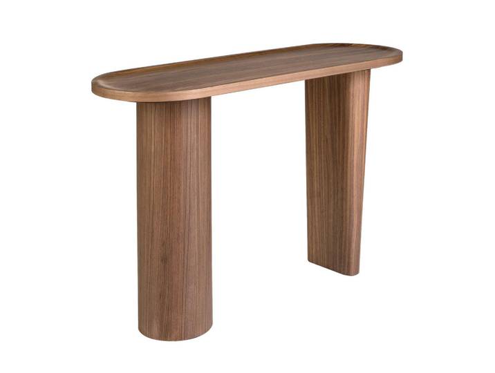 Angel Cerda Konsolentisch Konsole oval Nussbaum Halbspitze Ø120/40/76 cm, Braun, Echtholz,Nussbaum, Holz Optik, Oval,Oval, 120x76x40 cm, Wohnzimmer, Wohnzimmertische, Konsolentische