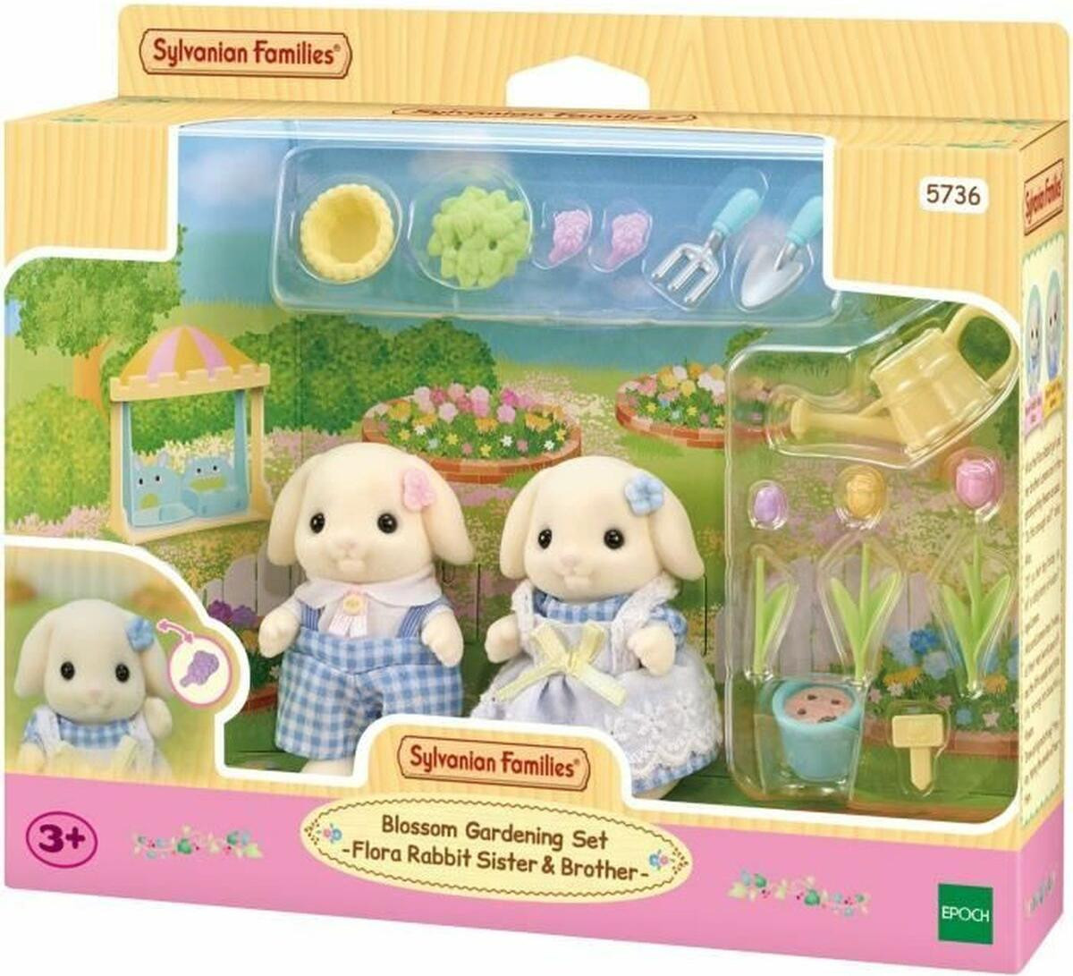 Sylvanian Families Brother and Sister Rabbit Lop Gardening Multicolor