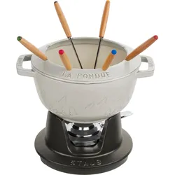 Staub Fondue-Set 20 cm weißer Trüffel 10 El.