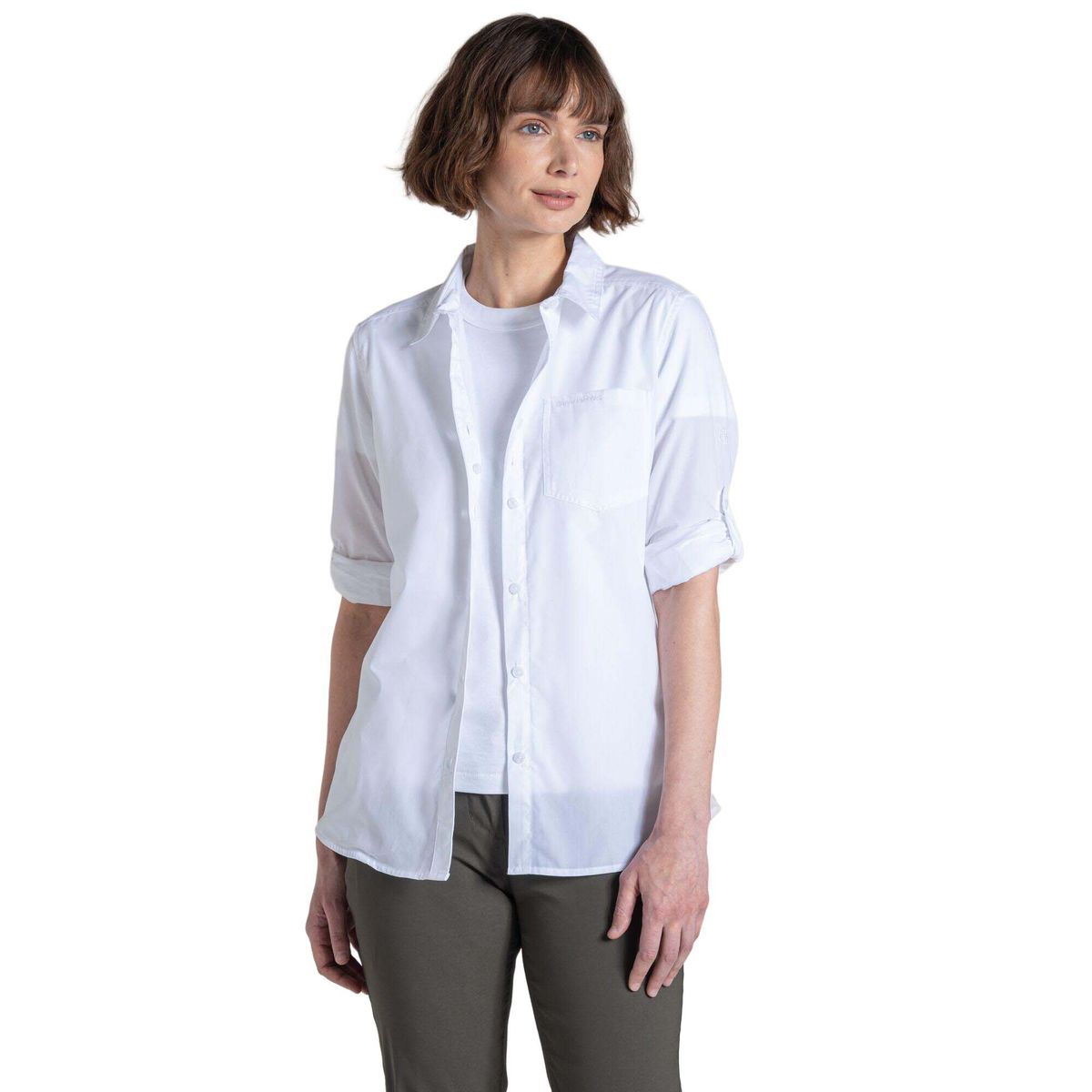 Craghoppers Kiwi III Long Sleeved Shirt white (900) 38 CWS547 900 12L