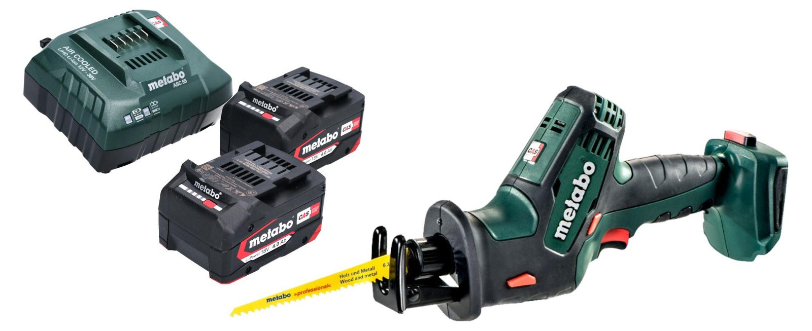Metabo SSE 18 LTX Compact accu reciprozaag 18 V met 2x 4,0 Ah accu en oplader