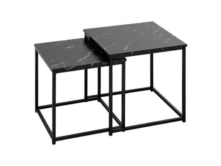 Atmosphera - 2er-Set couchtisch Jones marmoreffekt schwarz l37 33cm