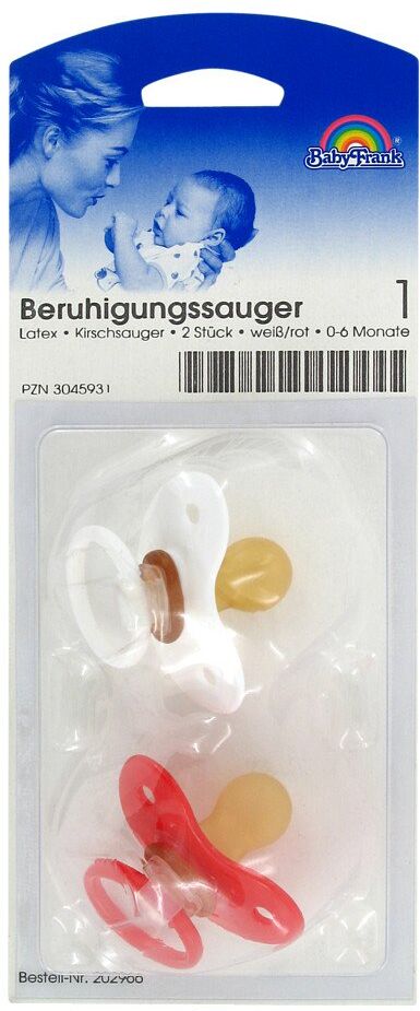 Sauger Kirsche Latex Größe 1 0-6 Monat € weiss/rot 2stk