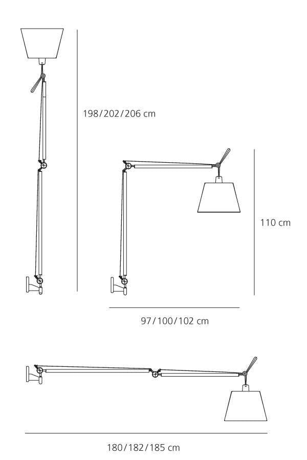 Artemide Tolomeo Mega Wandleuchte mit Dimmer (Pergamentschirm Ø 32cm) Pergamentschirm Ø 32cm 0778010A+0780010A+0563050A