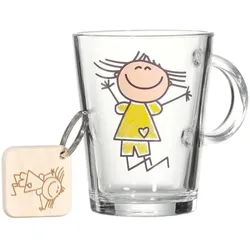 KINDERBECHER MIT SCHLÜSSELANHÄNGER Best Friends Gelb 290 ml