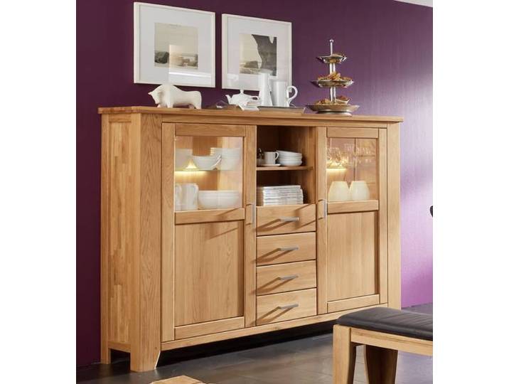 LOFT Highboard in Wildeiche massiv – Montierte Lieferung – 3%-Vorkasse-Rabatt
