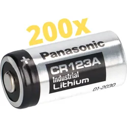 200x Panasonic 3V Lithium Batterie CR123A – DL123A / CR17345 – Bulkware