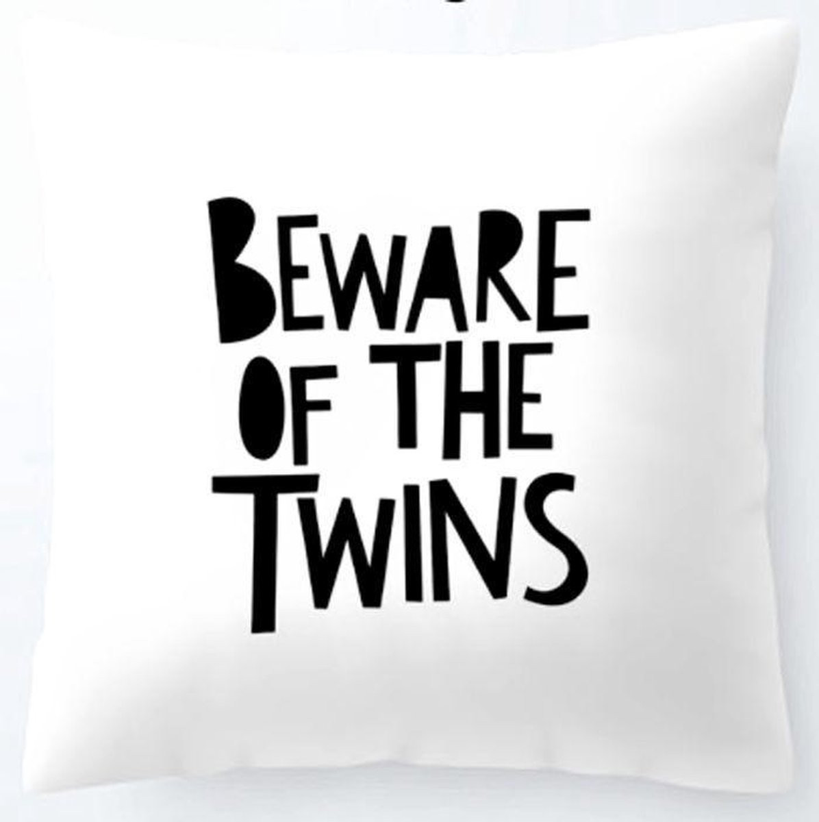 Kussen Beware of the Twins Zwart Wit Vierkant Kussenhoes