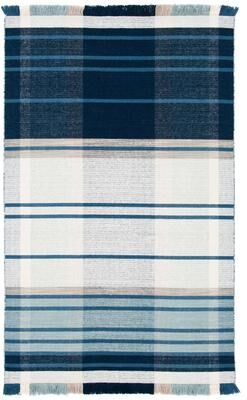 SAFAVIEH Striped Kilim Magna Wool Fringe Rug