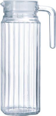 Arcoroc QUADRO Krug 1,1 L – schlankes Design passt in jede Kühlschranktür, weißer Kunststoffdeckel, 244 × 89 mm