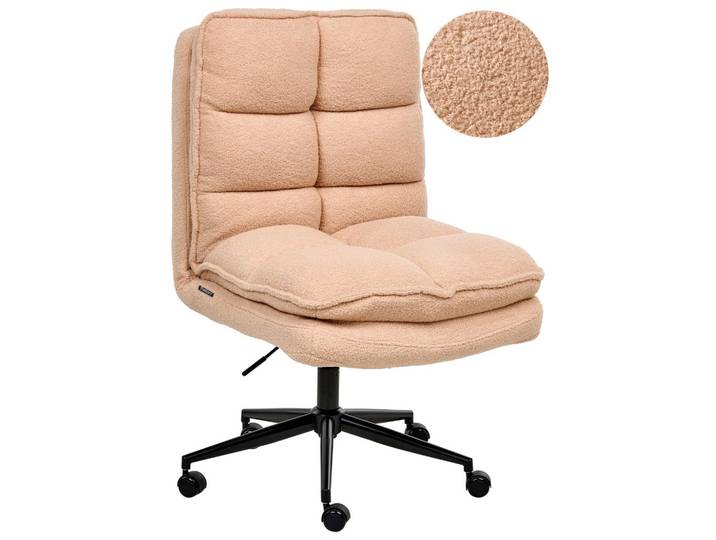 BÜROSTUHL Bouclé Pfirsichrosa Addison