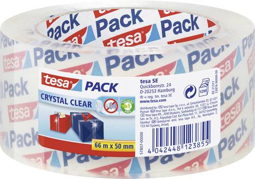 tesa CRYSTAL CLEAR 57807-00000-01 Packband tesapack Transparent (L x B) 66 m x 50 mm 1 St.