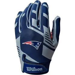 Wilson NFL New England Patriots Strech Fit Footballhandschuhe Kinder blue/red Youth