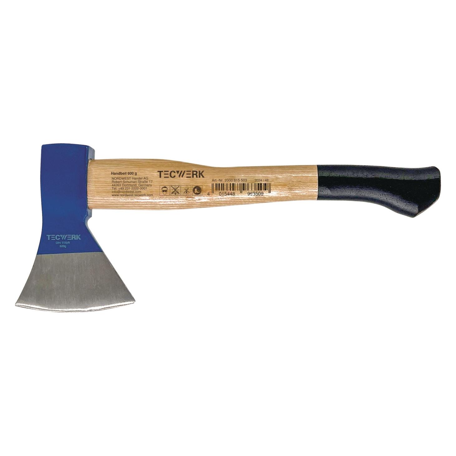 Tecwerk Handbeil Rheinische Form 1000 g Stiellänge 400 mm Eschenkuhfuss stahlgeschmiedet (2000815508)