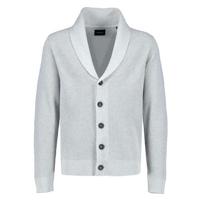 Cardigan LINDBERGH "Cardigan", Herren, Gr. XL, grau mel, Obermaterial: 60% Baumwolle, 40% Polyester, unifarben, Strickjacken