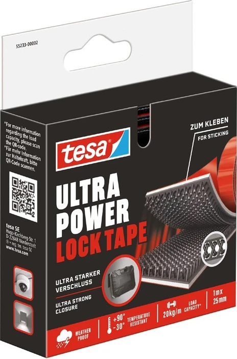 tesa Klettband Ultra Power Lock Tape schwarz