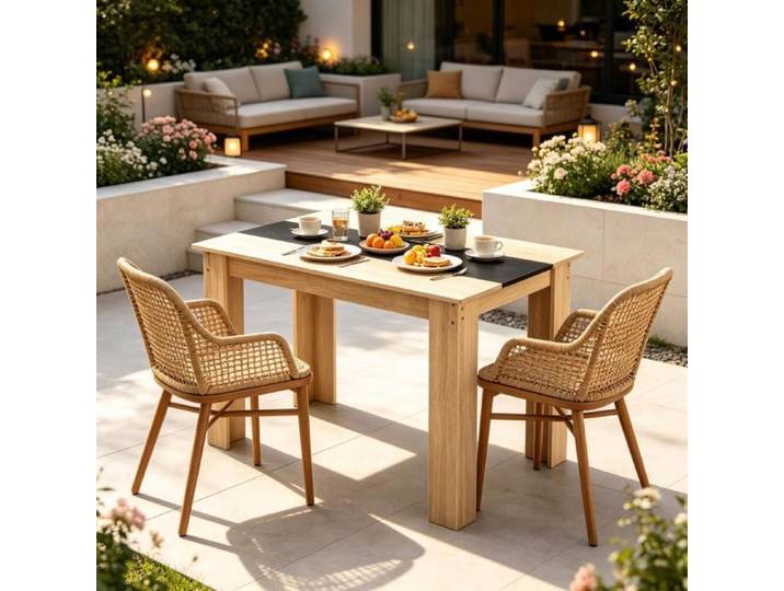 Table de repas moderne avec design central: Table de repas élégante (seulement avec Table de repas) Table de séjour face à face