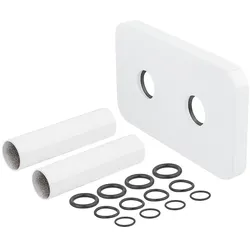 Doppelrosetten- und Verkleidungsset weiß, Rohrlänge 70 mm