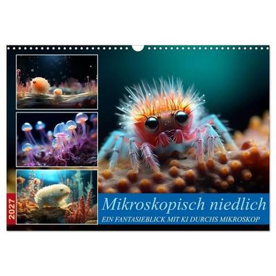 Mikroskopisch niedlich (Wandkalender 2027 DIN A3 quer), CALVENDO Monatskalender