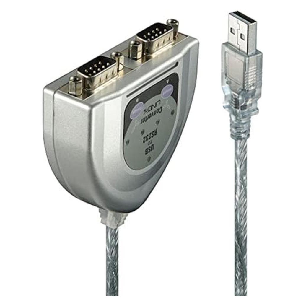 Lindy USB RS232 Konverter 2 Port. Liefert zwei RS232-Ports mit 9poligem Stecker, FTDI-Chip (0.60 m) (42889)