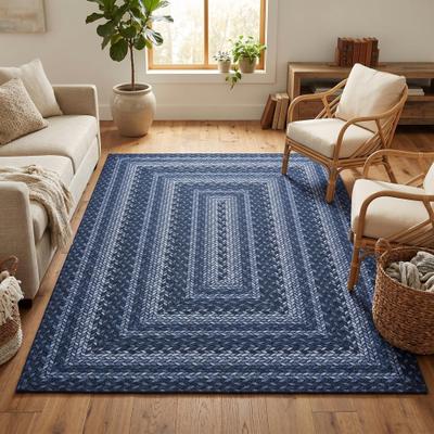 Garvee Easy Jute Indoor Outdoor Braided Print Area Rug