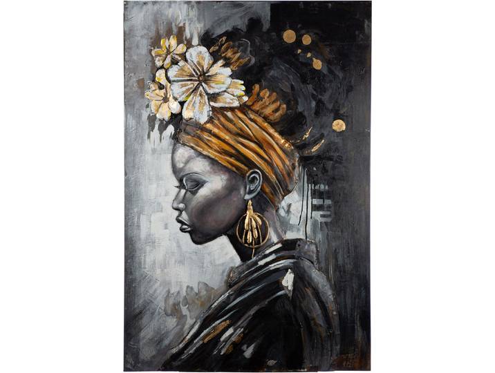 Metallbild GILDE Bild rechteckig Beauty in black , gold (farbe bild(er): schwarz), B:80cm H:120cm T:3cm, Metall, Bilder, Metallbild