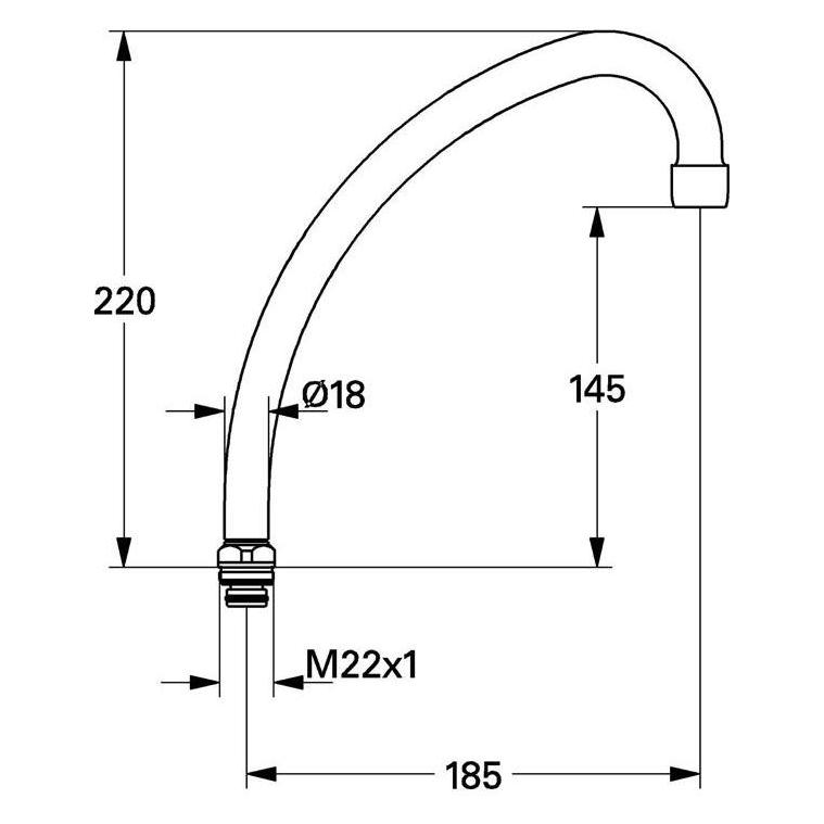 Grohe HU-Auslauf COSTA Ausldg 185mm 5 Stück chr (13073000)