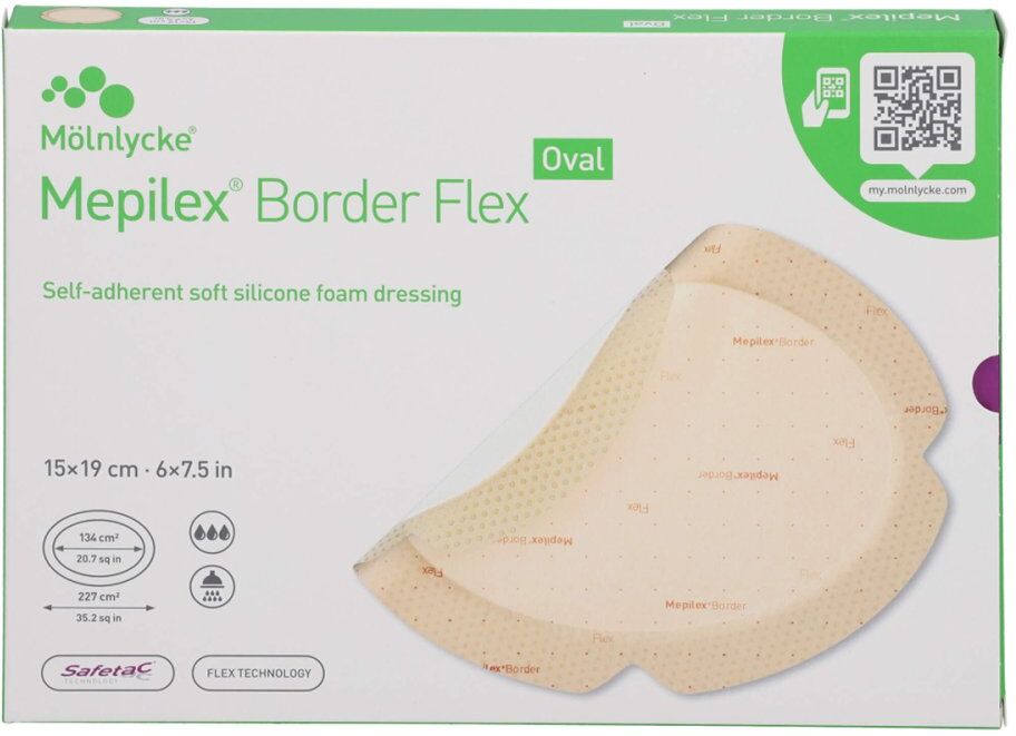 Mepilex Border Flex Schaumverb.haft.15x19 cm oval