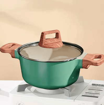Uplift Curations Ceramic Nonstick Soup Pot 2.6 L Healthy Casserole & Pasta Pot With Glass Lid 2.6l White