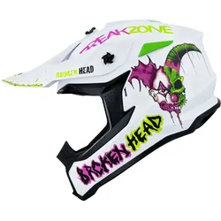 Broken Head Crosshelm FreakZone Weiss-Pink-Grün L (59-60 cm)