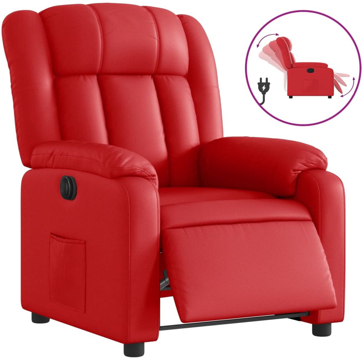 vidaXL Elektrische Relaxfauteuil in Rood Kunstleer