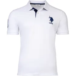 U.S. POLO ASSN. Herren Poloshirt - Kory, Basic, Piquet, Logo, Applikation, Cotton Weiß / L