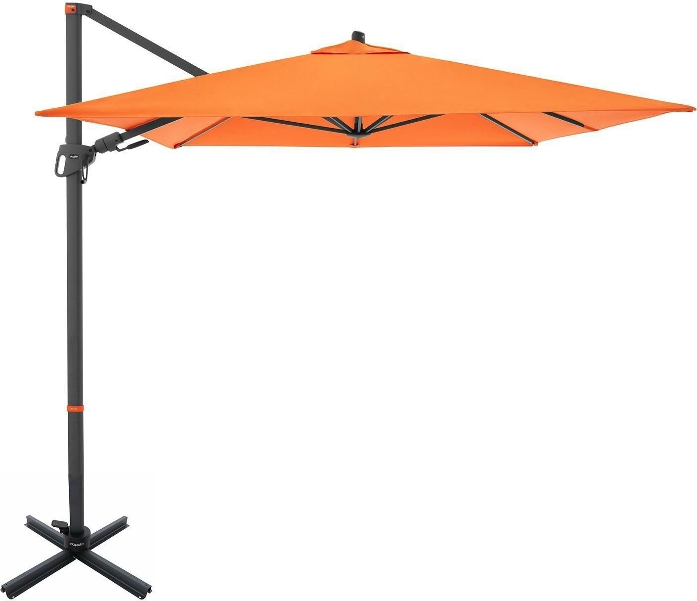 Ampel-Sonnenschirm - 320 x 240 cm - Anthrazit - Orange - Aluminium - Polyester - schwenkbar - drehbar