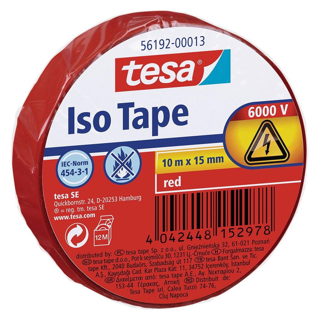 tesa Elektro Isolierband, hitzebeständiges Klebeband zum Isolieren, Reparieren & Bündeln (15 mm) (56192-00013-22)