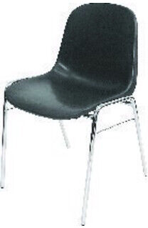 BETA Chaise coque chromée/noir ; E/D/E (BETA CR K02)