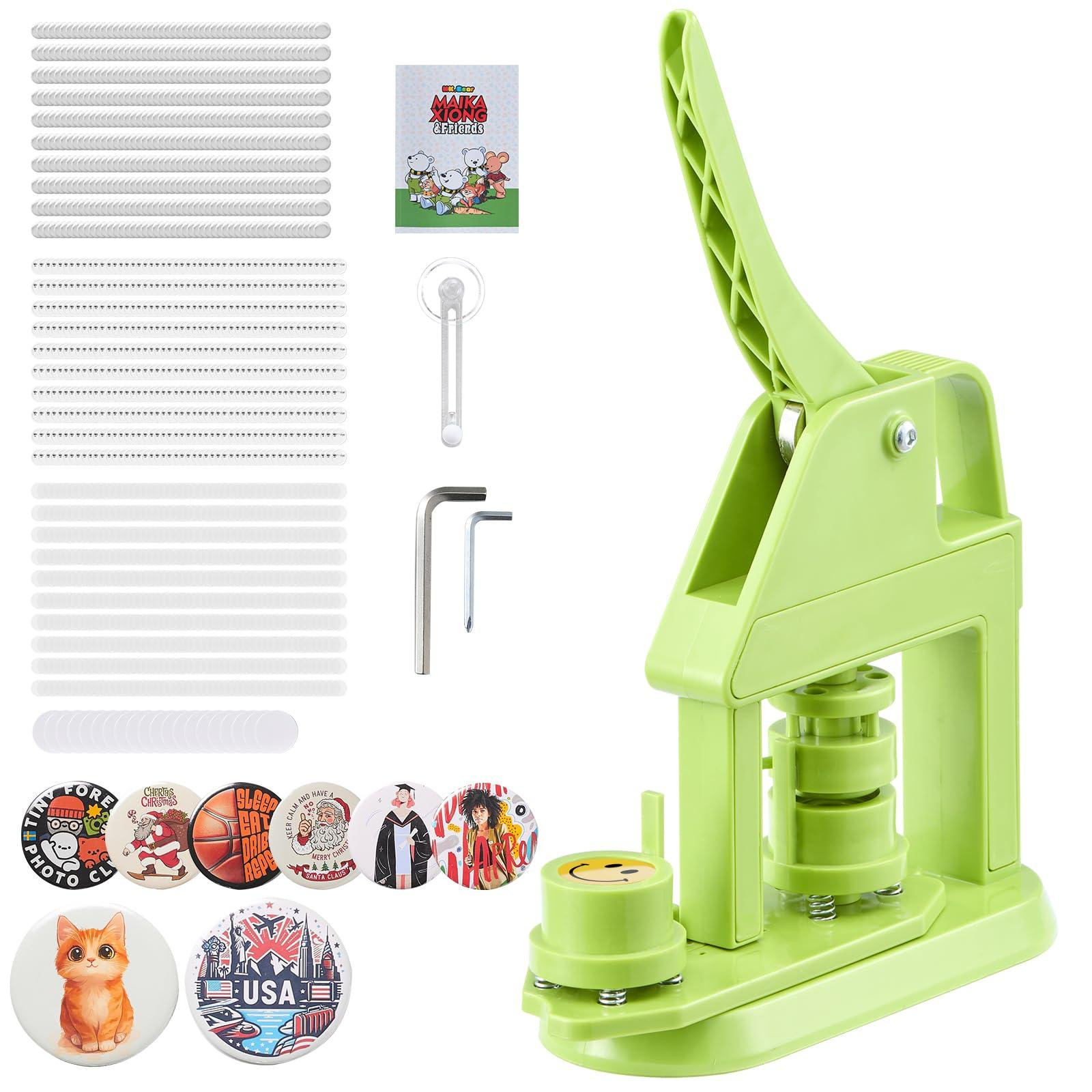 VEVOR Knopenmachine 25 mm met 500 knooponderdelen en cirkelsnijder, Groen