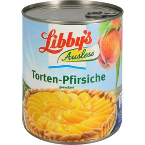 Libby's Obstkonserve Tortenpfirsiche, gezuckert, vegan, in Scheiben, in Dose, 825 g
