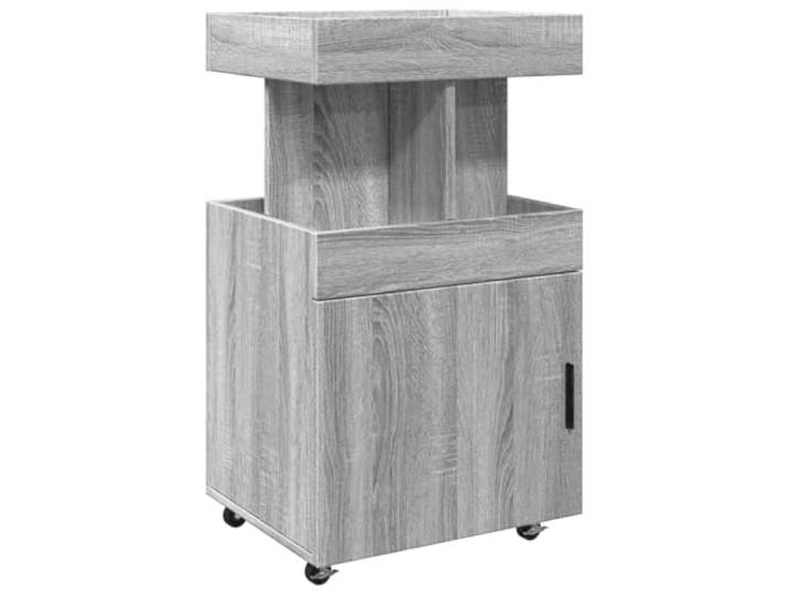 KKgypkn Barwagen Grau Sonoma 50x41x89 cm Holzwerkstoff Feststellbare Rollen, Viel Stauraum, Vielseitig als Servierwagen oder Kaffeebar
