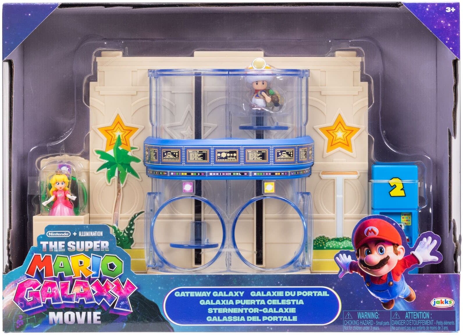 Jakks Pacific Super Mario Galaxy Movie Gateway Galaxy Diorama Set - 1.5-inch Figures, Warp Pipe, and R.O.B. Panel - Toys for Kids