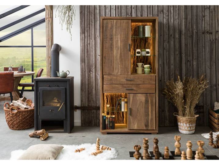 Armoire 88x40 Acacia laqué Bois naturel BARK #103