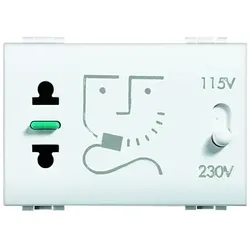BTicino N4177 Steckdose für Rasierapparat 3M Weiß