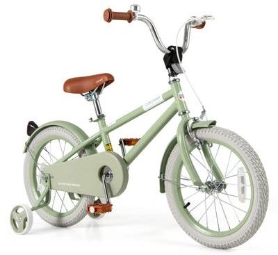 Costway Kids Bike with Adjustable Handlebar and Saddle Green-16 Inches